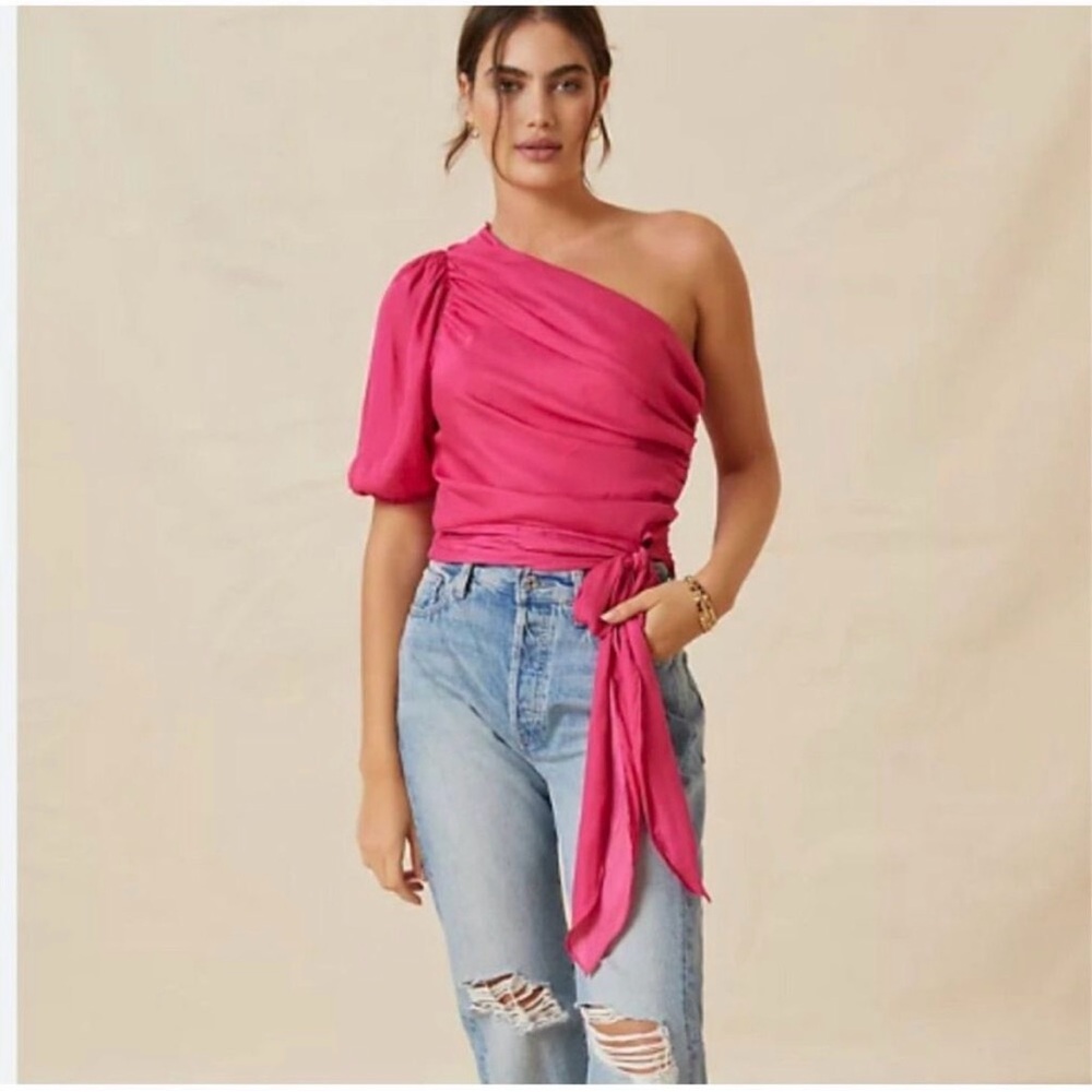 Anthropologie Dolan Ruched One Shoulder Top